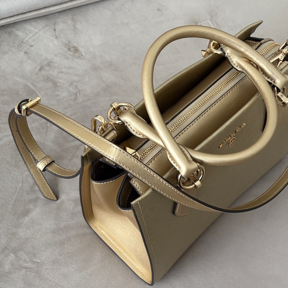 Michael Kors Gold Satchel Bag - Picture 3 of 12
